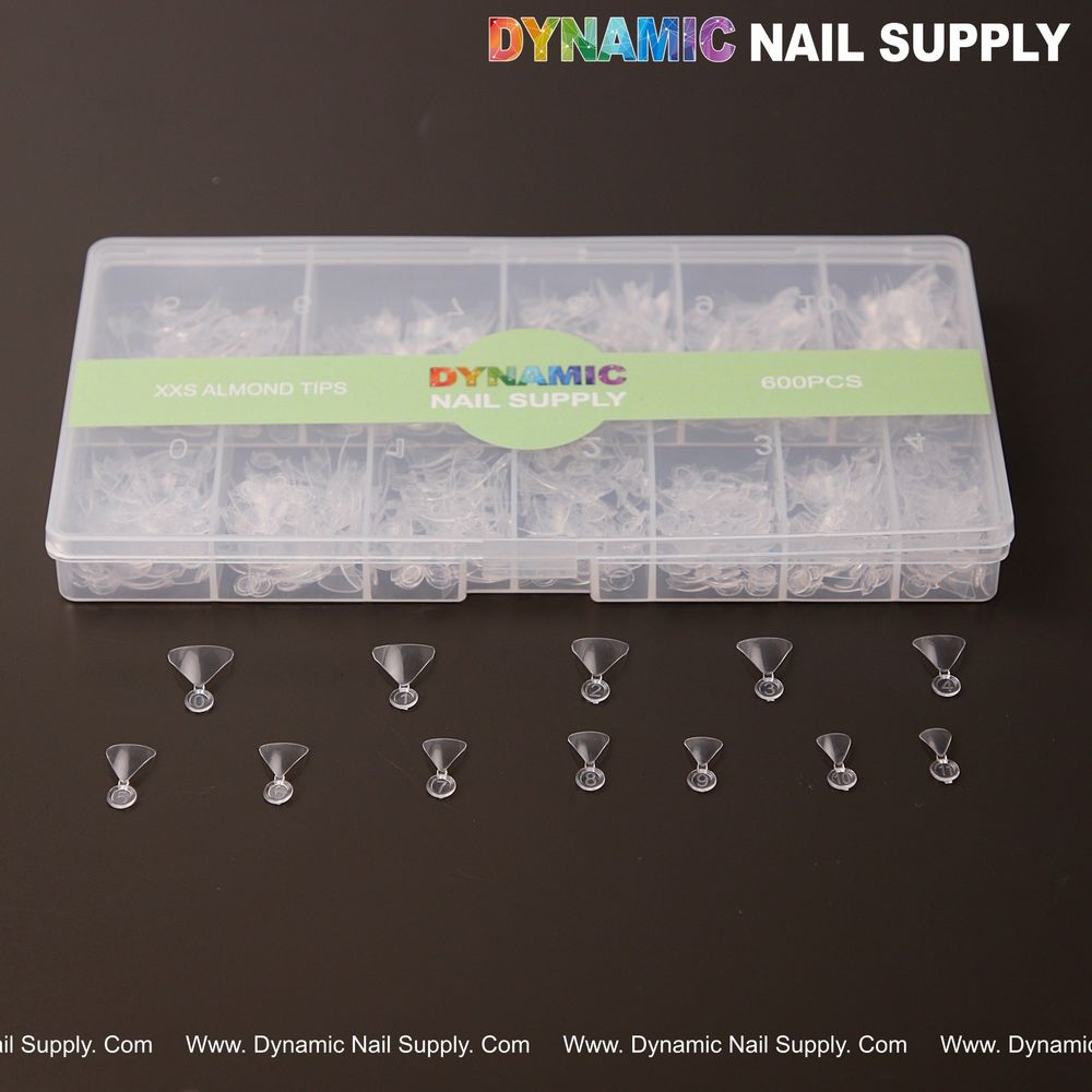 Clear XXS almond half-cover nail tips - 2
