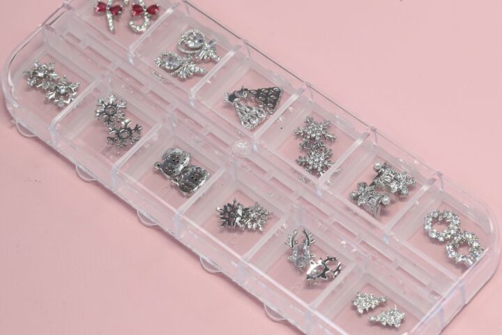 Silver Christmas Nail Charms for Festive Nail Art